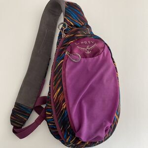 Rare Osprey Multicolor Aztec Sling Bag Hike Camping Outdoor Sporty Unisex Aztec